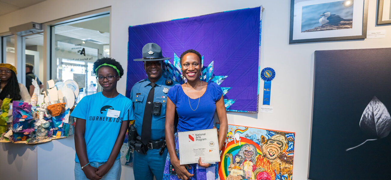 "Jewel Tones Luminary" a Craft by Amateur Artist Akeana Boyd-Douglas, Winner of First Place in her category.