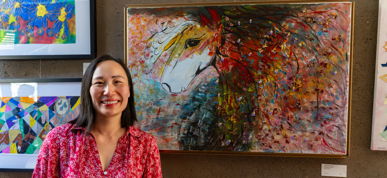 Painting entitled, "The Fire Horse", Honorable Mention award winner by Amateur artist Bich-Ngan Steward