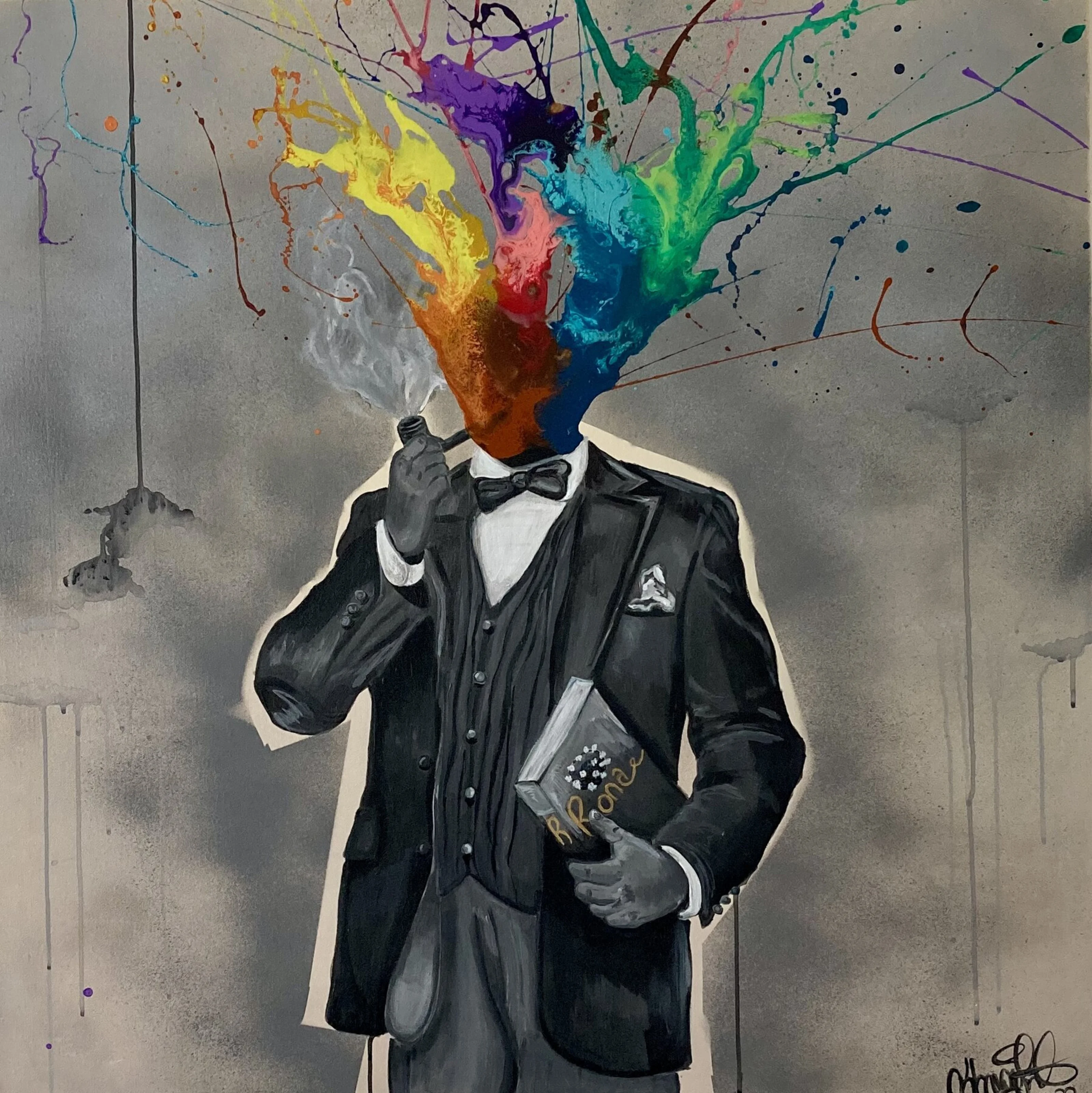 mind blown colorful head