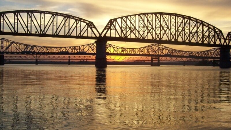 Sunset over the Ohio River