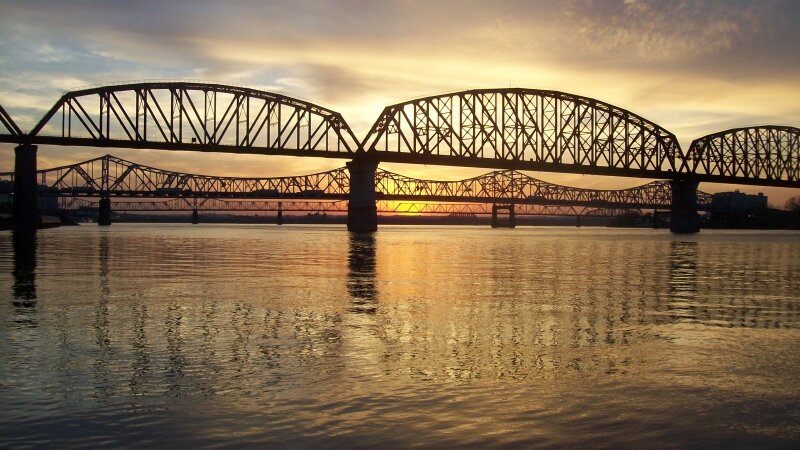 Sunset over the Ohio River