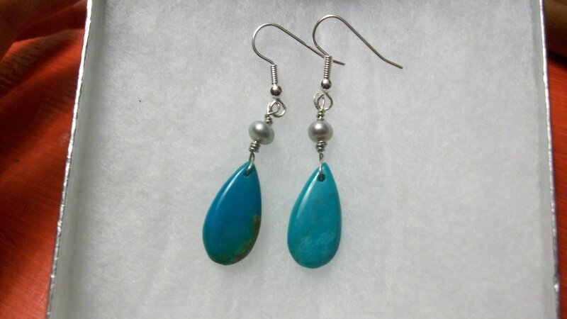 Turquoise teardrop earrings 
