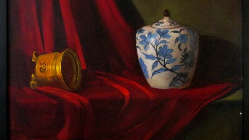 pentola di ottone e porcellana