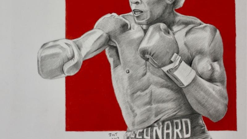Sugar Ray Leonard Colored Pencil Drawing