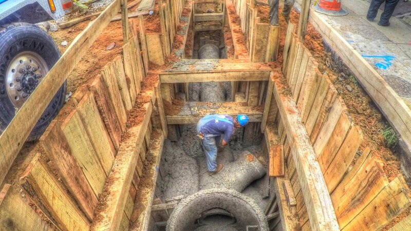 an open trench in north philly