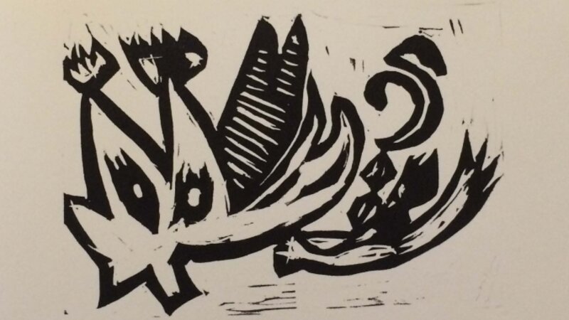 works on paper, linocut, printmaking