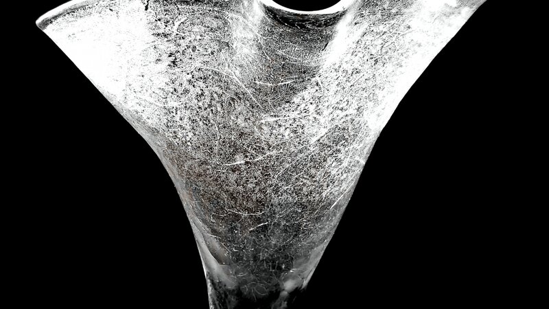 Rippled Vase With a Cracked Finish