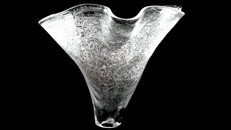 Rippled Vase With a Cracked Finish