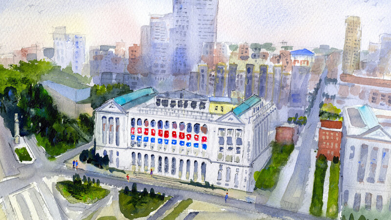 Free Library of Philadelphia Watercolor