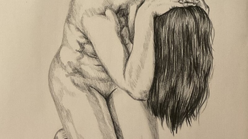 Untitled, Charcoal Drawing on Newsprint Paper 18” x 24”