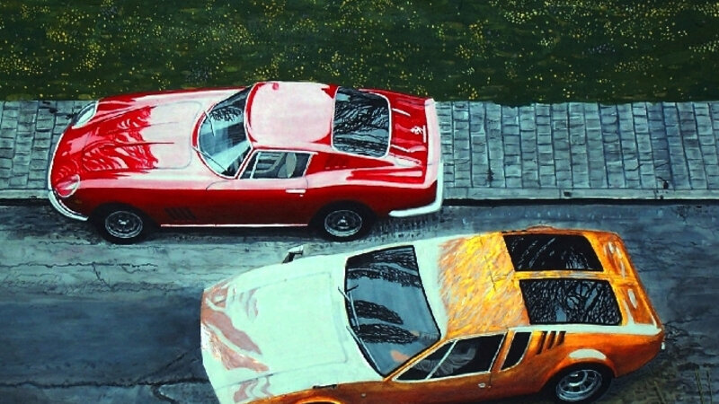 Ferrari 275 GTB 4 meets De Thomaso Mangusta