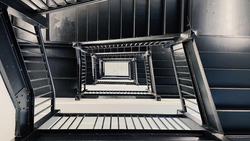 a winding stairwell?