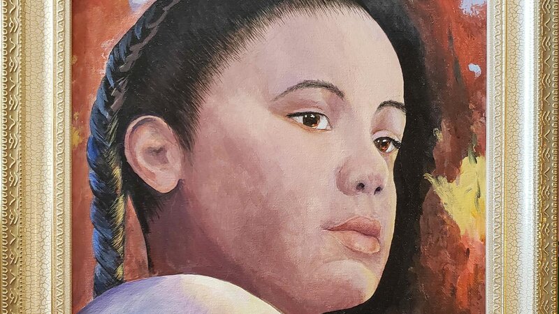 Young Dancer in White Buckskin at Fall Harvest Festival