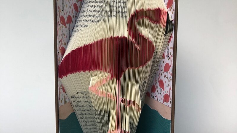 Flamingo Book Sculpture 