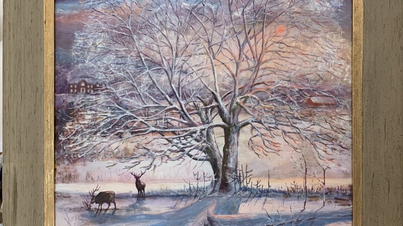 Tree at Dusk in frame