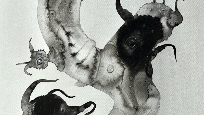 Painting in India ink washes, February, 2026.