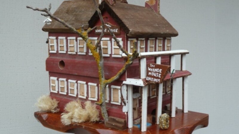 Historic Washoe House Birdhouse and Bird Feeder by NeatTweets Artist Greg Zirbel of Sonoma County