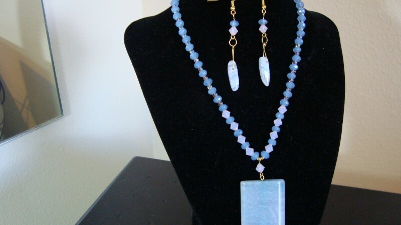 Blue Lace Agate Jewelry Set