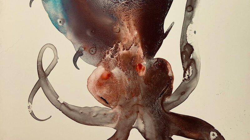 Watercolor on Polyprophylene film.