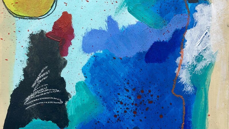 colorful abstract mixed media painting