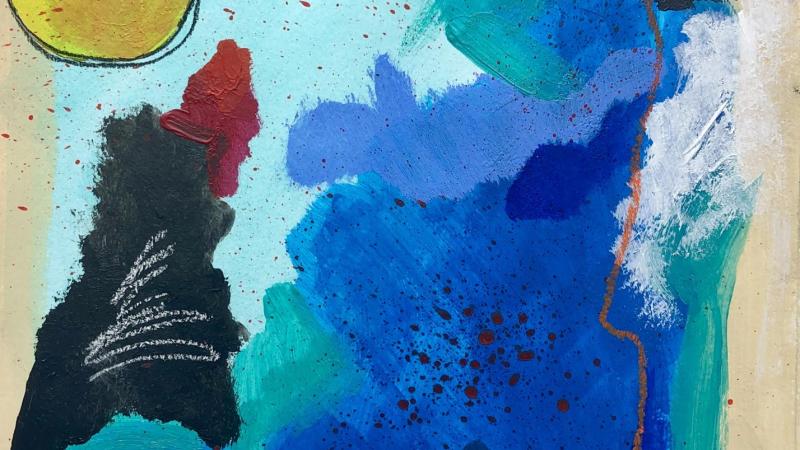 colorful abstract mixed media painting