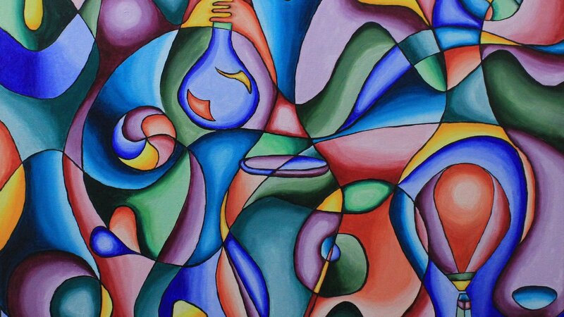 Acrylic painting titled, Congaloon