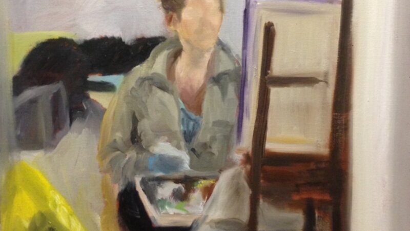 Self-portrait in studio