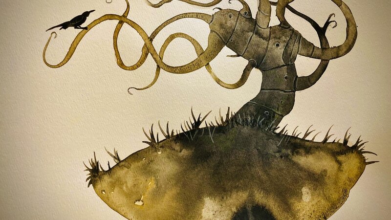Watercolor wash. 