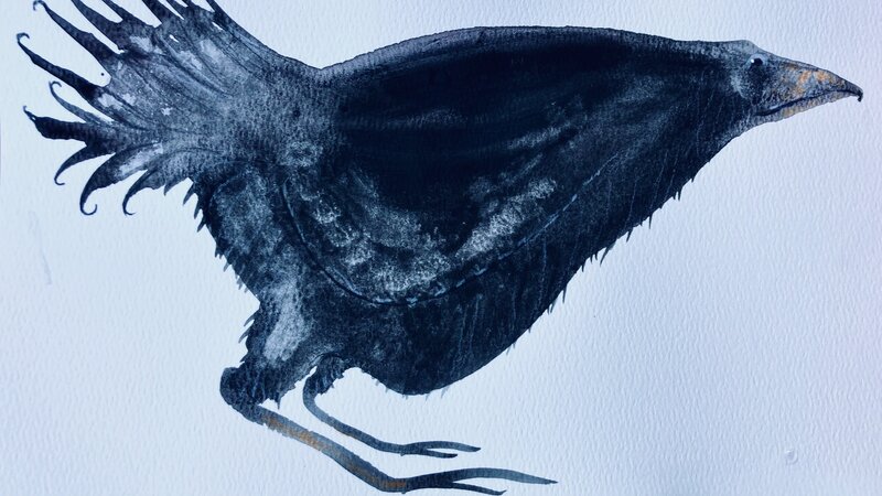 The Raven. Painting in Gouache, 2024