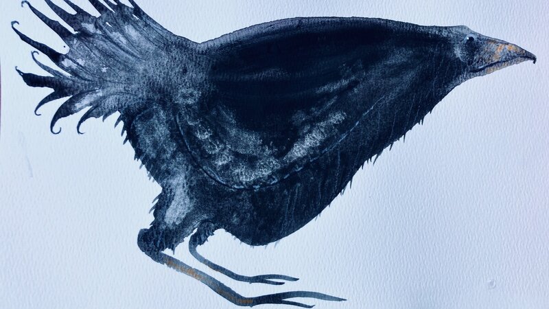 The Raven. Painting in Gouache, 2024