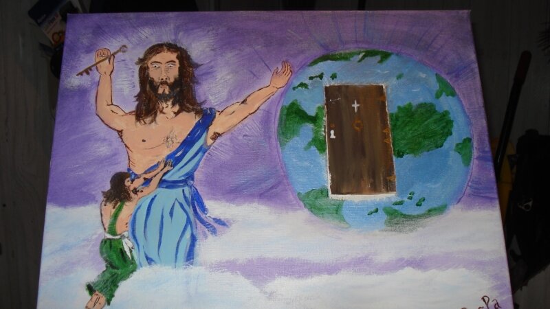 Jesus Giving Man the Key to Life