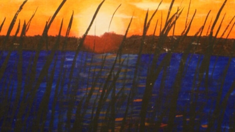 Lake at sunset