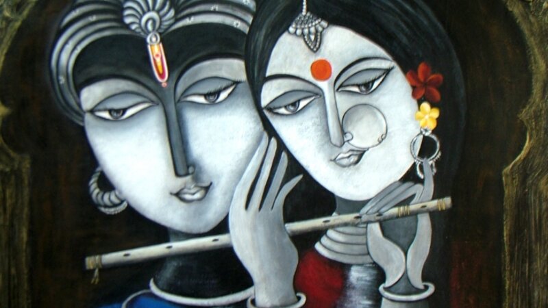Radha Krishna Painting , Krishna and Radha, Original Painting