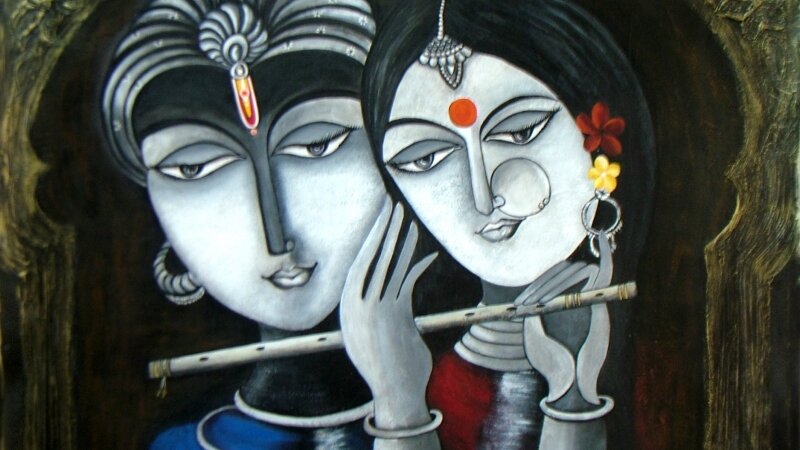 Radha Krishna Painting , Krishna and Radha, Original Painting