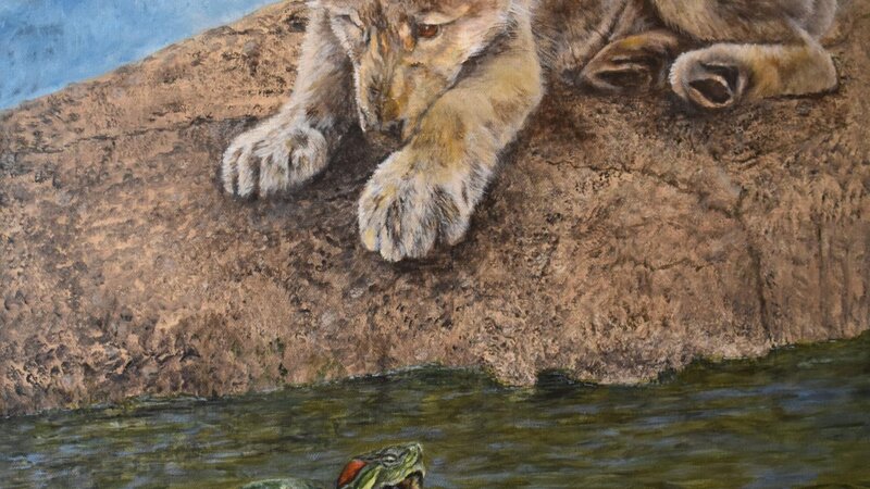 Oil painting on gallery wrap canvas.  24" H x 20" W x 1.5" W