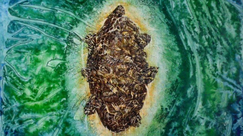 Dorian Monsalve Fountain of Wisdom Scratchboard Painting