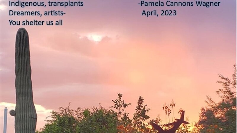 A rainy Tucson sunset from my backyard and poem I wrote.