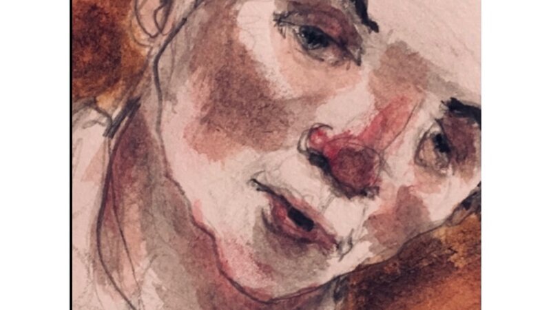 "Long Ago", watercolor painting from 2021. 