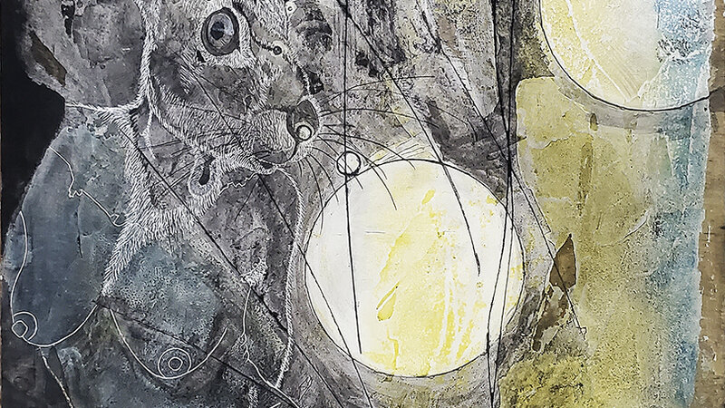 24" X 36", Mixed media on board