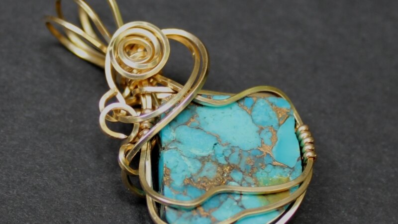 Turquoise and Gold Pendant
