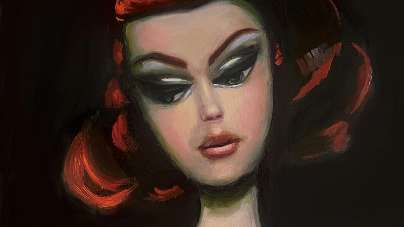 Image of a red head Barbie from the 60s