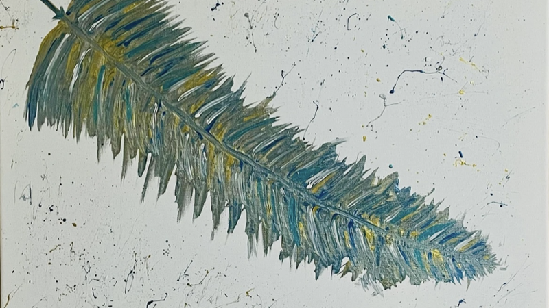Multi color Blue feather 