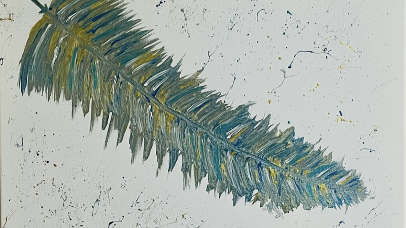 Multi color Blue feather 