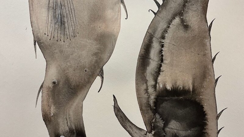 Painting in India ink with washes, 2023. 