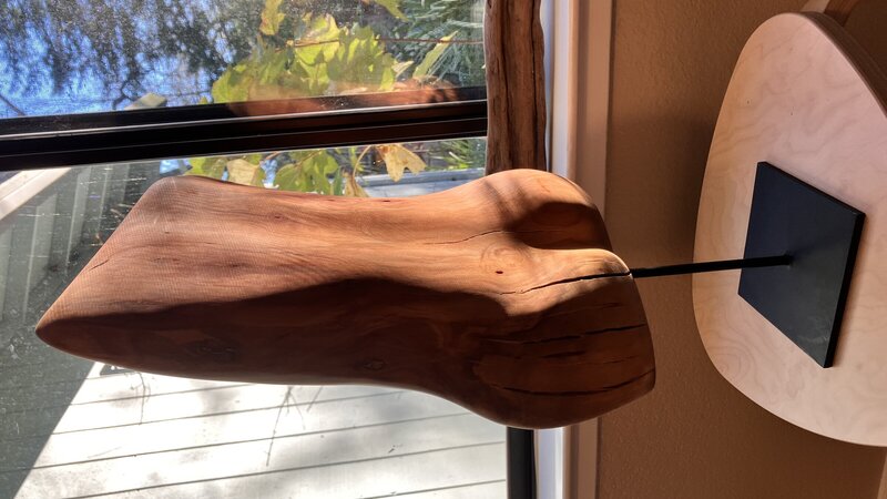 Abstract figure in almond wood