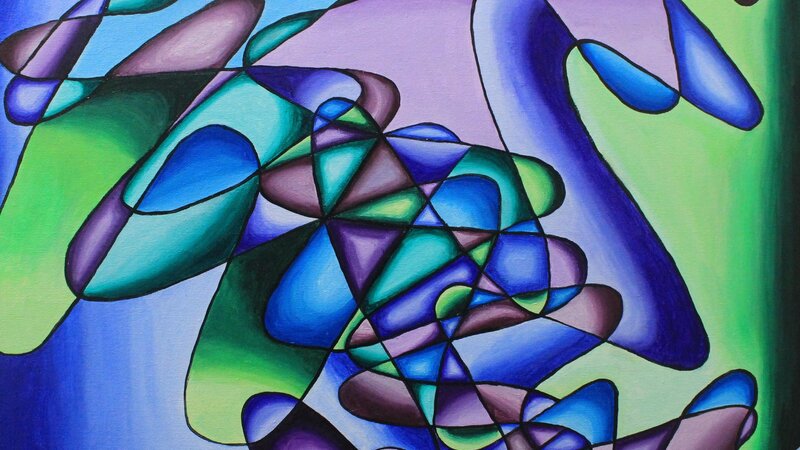Acrylic painting titled, Catenary Curves