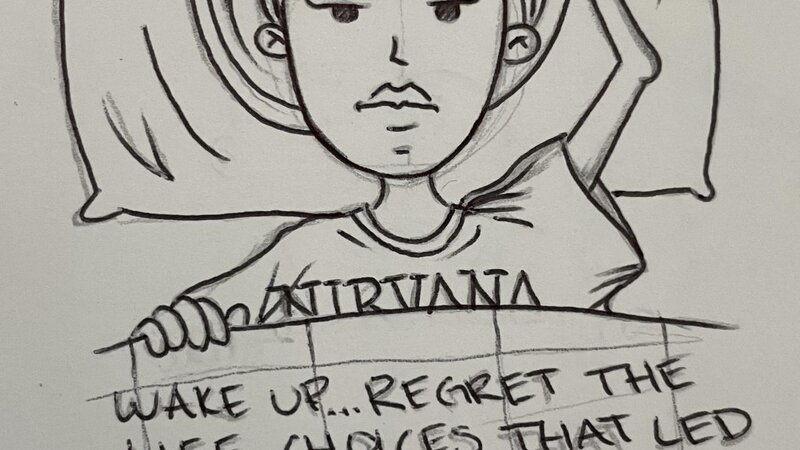 Morning Routine, Ink on Paper