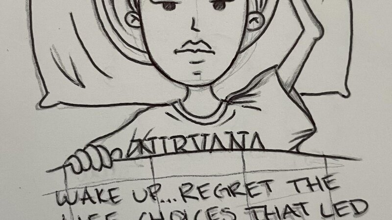 Morning Routine, Ink on Paper