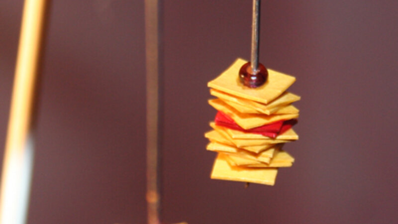 Yellow and Red Stacked Earrings