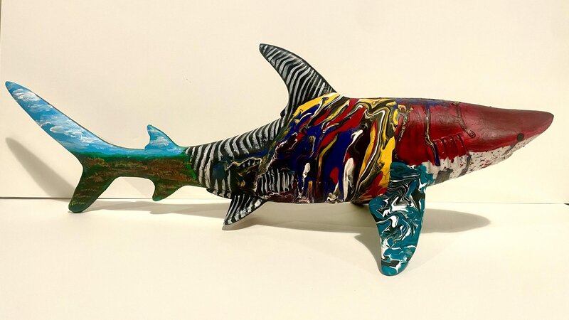 Abstract Shark Sculpture